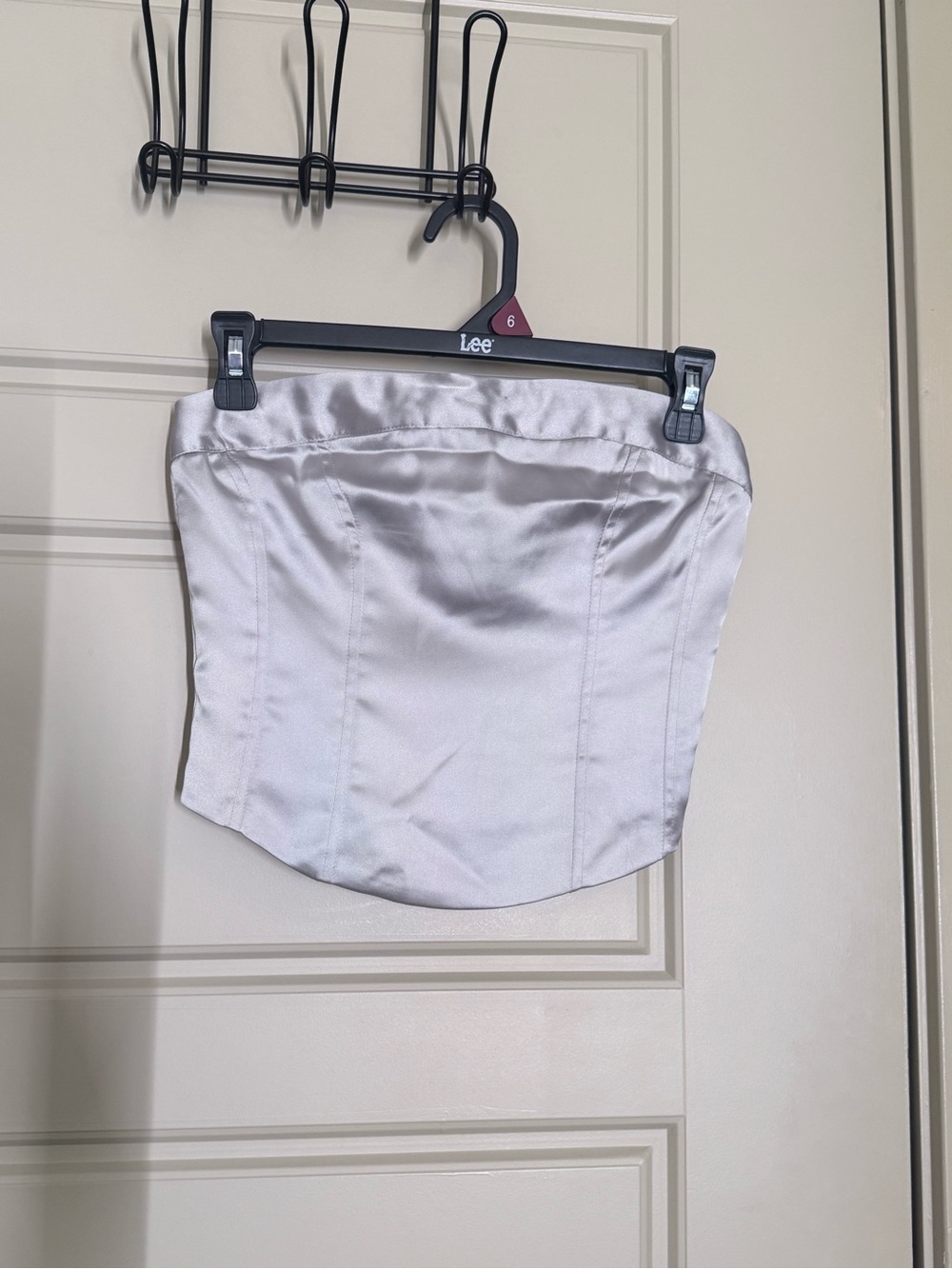 Target Silver Satin Strapless Corset Top